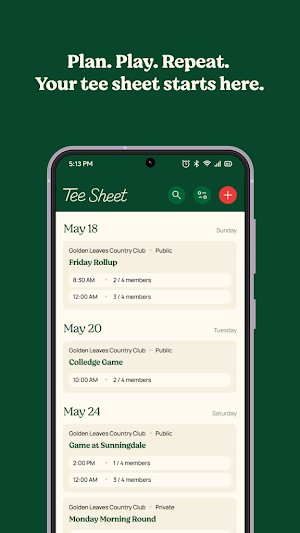 Tee Sheet – Golf Tee Time Screenshot 0