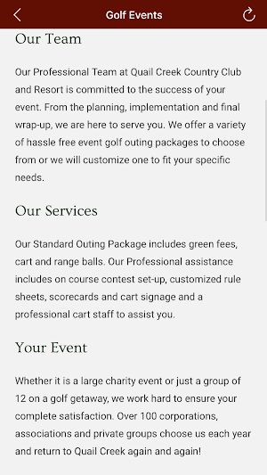 Quail Creek Country Club. Screenshot 2