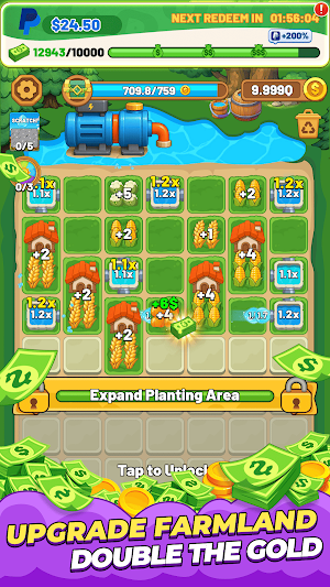 Water Idle Farm: Earn Cash Screenshot 3