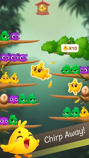 Chirpy Sort: Bird Color Puzzle Screenshot 1