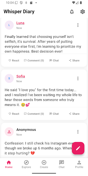 Whisper Diary - Anonymous Screenshot 0