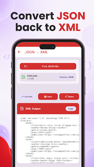 XML to JSON Data Converter Screenshot 2