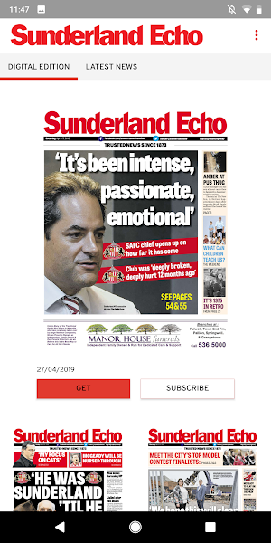 The Sunderland Echo Newspaper Screenshot 0