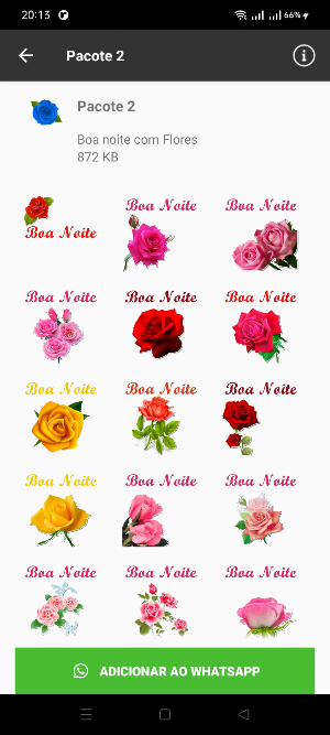 Figurinhas de Boa noite Flores Screenshot 2
