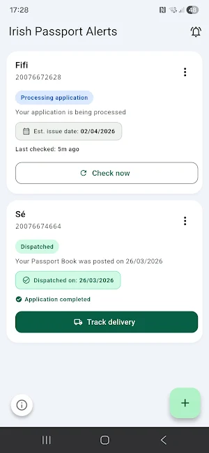 Irish Passport Alerts Screenshot 0