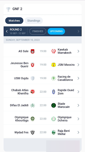 Moroccan League Match Tracker Screenshot 1