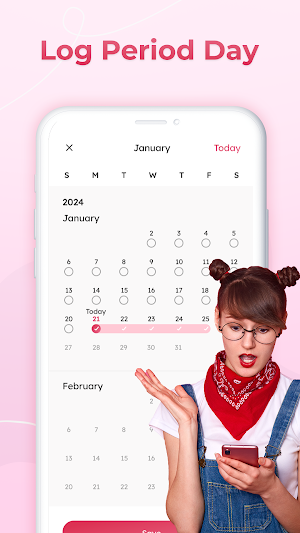 Period Tracker Calendar App Screenshot 2