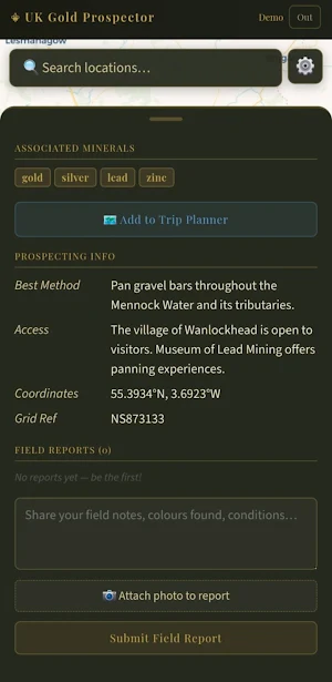 UK Gold Prospector Screenshot 2