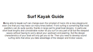 Surf Kayak Guide Screenshot 0