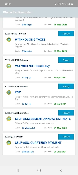 Ghana Tax Reminder Screenshot 0