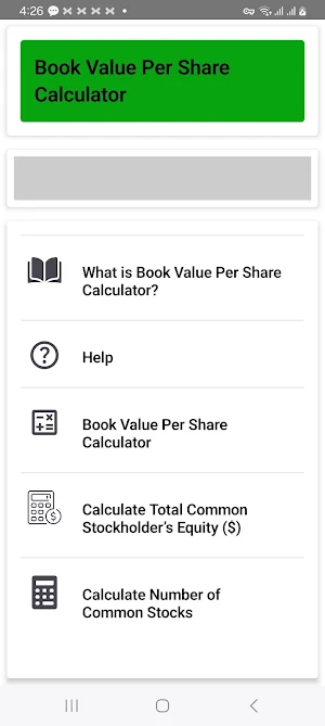 BVPS Calculator Screenshot 0