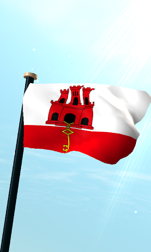 Gibraltar Flag 3D Wallpaper Screenshot 0