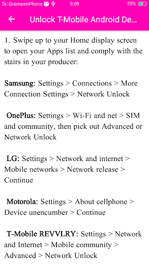 T-Mobile Unlock Code Guide Screenshot 1