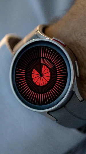 Tempus Red Android Watch Face Screenshot 1