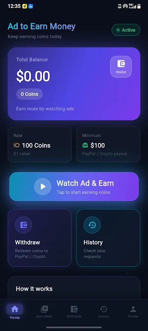 Ad to Earn Money Screenshot 0