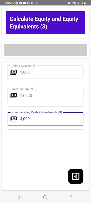 Invested Capital Calculator Screenshot 2