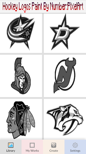 Ice Hockey Logo Draw By Number:Ice Hockey Coloring Screenshot 1