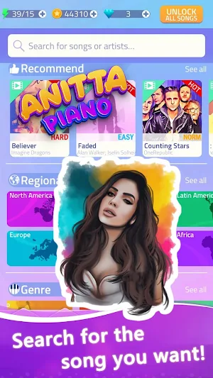 Anitta songs piano tiles Screenshot 2