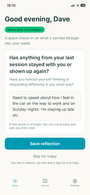 Therapy Tracker: Session Prep Screenshot 0