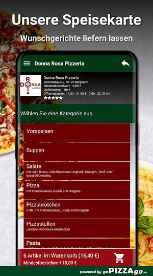 Donna Rosa Pizzeria Bergheim Screenshot 3