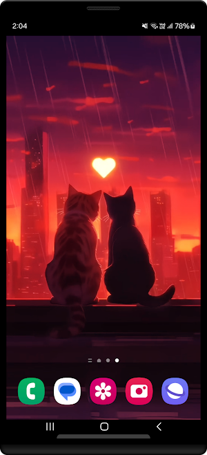 Qaz: Cat Couple Live Wallpaper Screenshot 3