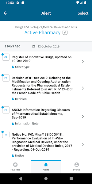 Cortellis Regulatory Alerts Screenshot 3