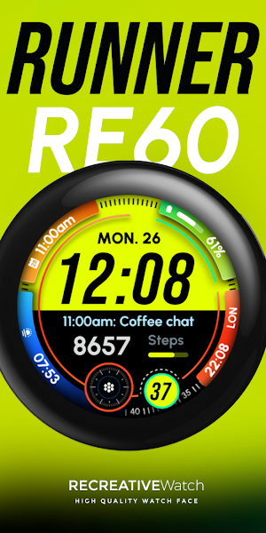 RE60 - Runner Watch Face Screenshot 0