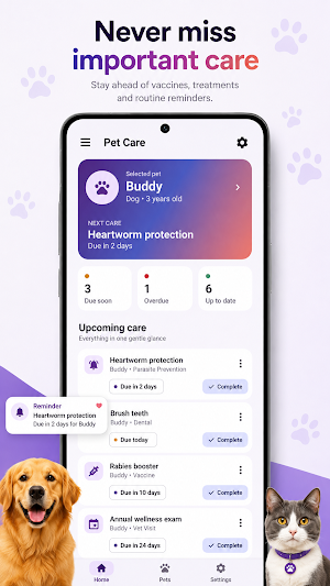 Pet Care & Vaccine Reminder Screenshot 0