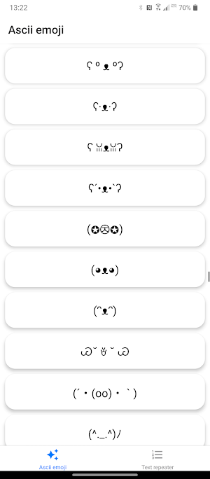 Ascii emoji & Text repater Screenshot 1