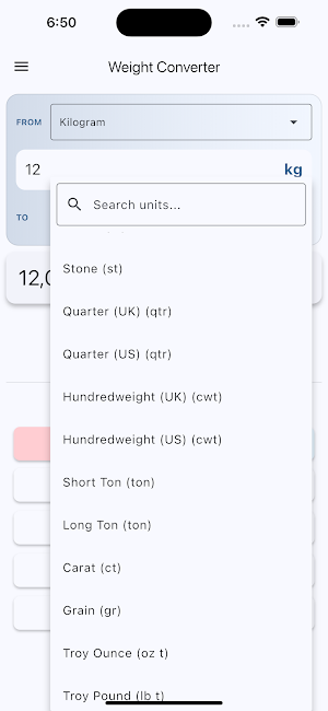 Weight Converter Screenshot 1