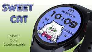 Sweet Cat Digital Watch Face Screenshot 1