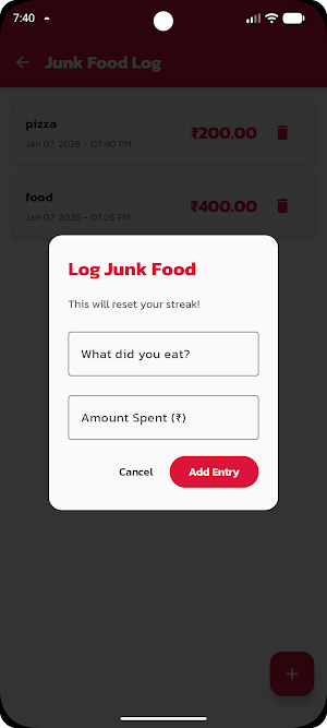 NoJunk– No Junk Food Challenge Screenshot 3