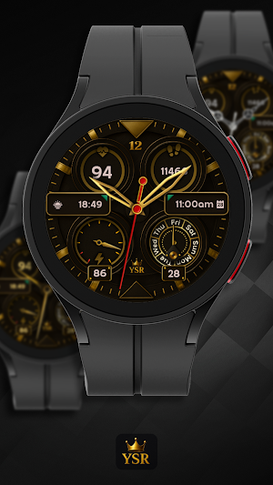 YSR01 Golden Analog Watch Face Screenshot 0