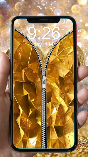 Gold Zipper Lock Screen Screenshot 3