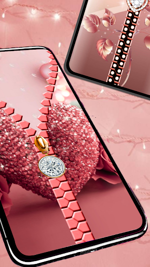 Rose Heart Zipper Lock Screenshot 1