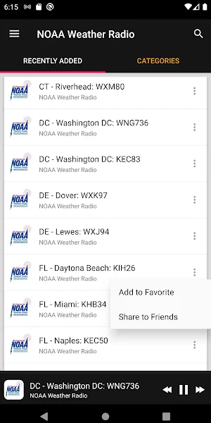 NOAA Weather Radio Screenshot 1
