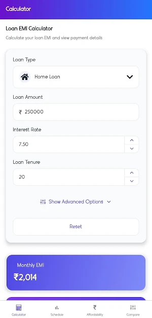 Elegant EMI Calculator Screenshot 1