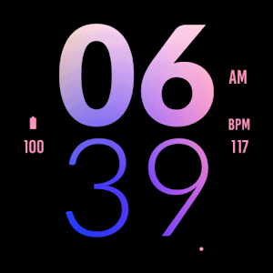 Pink Blue Large Watch Face Screenshot 3