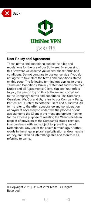 UltiNet VPN Screenshot 2