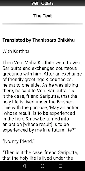 With Kotthita Sutta - Buddhism Screenshot 1