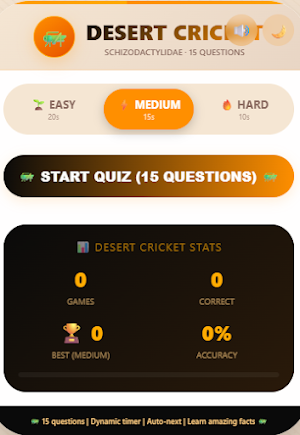 Desert Cricket Boabet Quiz Screenshot 0