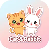 Cute Cat & Rabbit WASticker