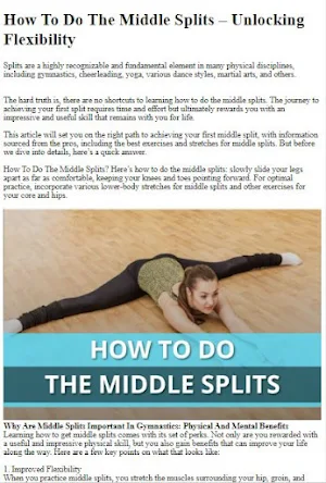 Gymnastics Splits Tutorial Screenshot 2