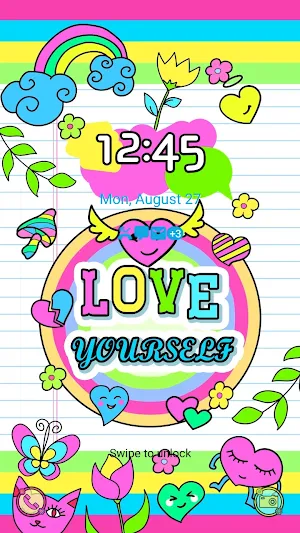 Rainbow Doodle Lov - Wallpaper Screenshot 0