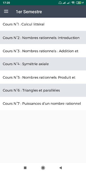 cours de maths 2eme année collège en français Screenshot 2