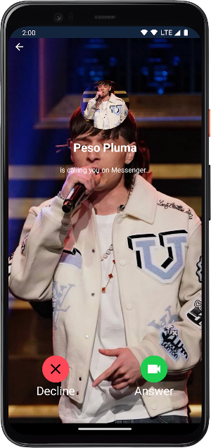 Peso Pluma Fake Call and Chat Screenshot 2
