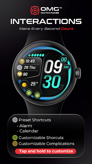 OMG 27 Digital Watch Face Screenshot 2