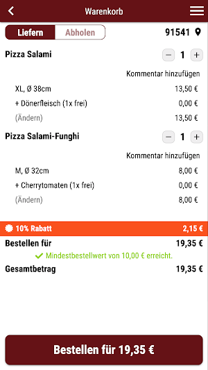 Pizza Lieferservice o'Factory Screenshot 1