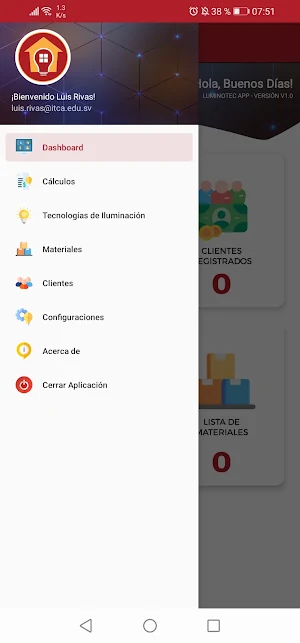 Luminotec APP Screenshot 2