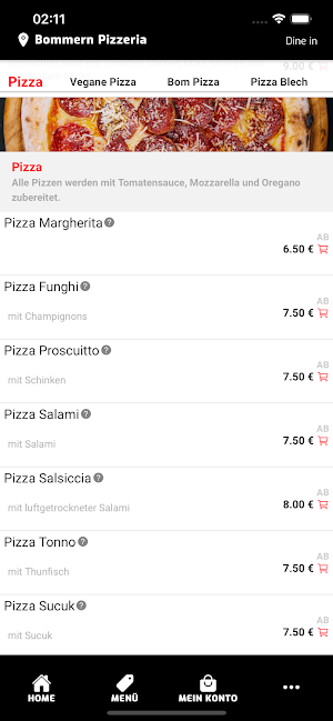 Bommern Pizzeria Online Screenshot 2